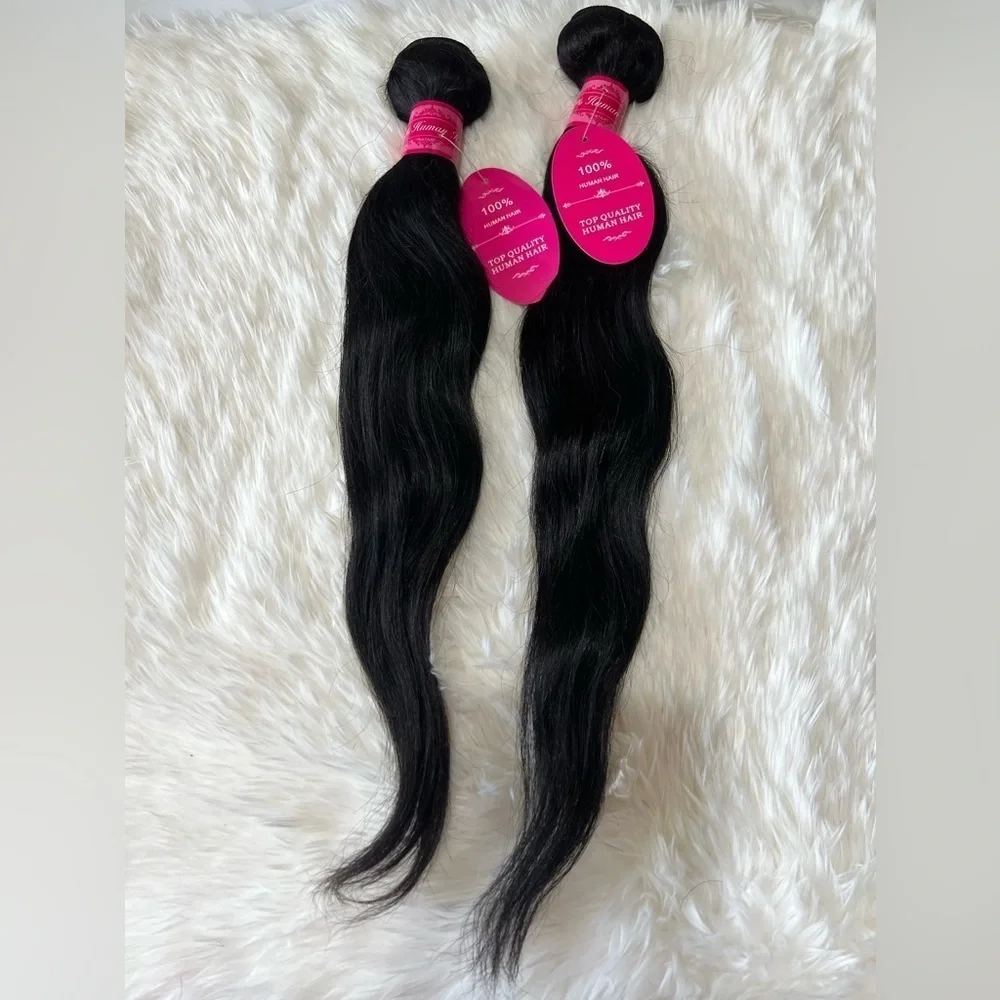 100% Natural Black Human hair Bundles 18”‎ & 20” in Straight wavy hair